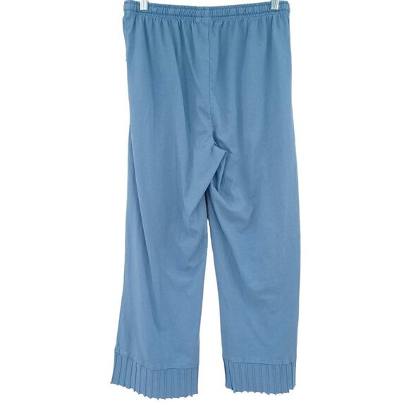 Focus Casual Life Blue Pleated Hem Straight Leg Pant Women's S Relaxed Lagenlook - Picture 2 of 9